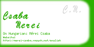 csaba merei business card